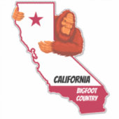 California Bigfoot Country Staat Map Vehicle Aufkleber (Vorderseite)