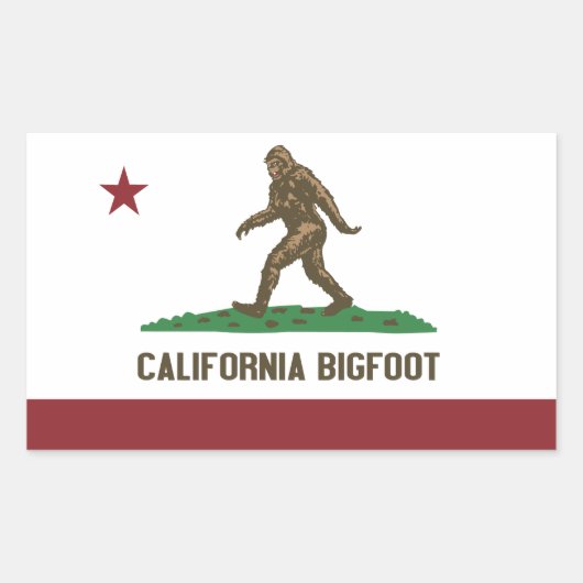 California Bigfoot Rechteckiger Aufkleber (Vorderseite)