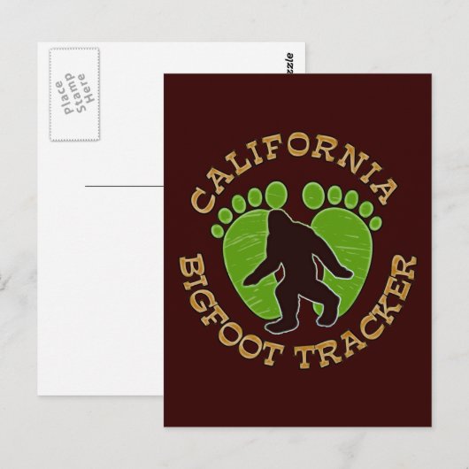 California Bigfoot Tracker Postkarte (Vorne/Hinten)