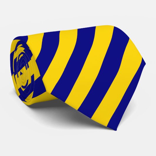 California Blue and Gold Vertical Stripes Krawatte (Gerollt)
