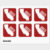 California Bred Quadratischer Aufkleber (Blatt)