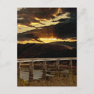 California Bridge Sunrise Postkarte