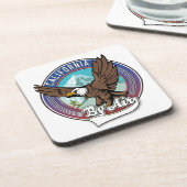 California By Air travel patch Getränkeuntersetzer (Linke Seite)