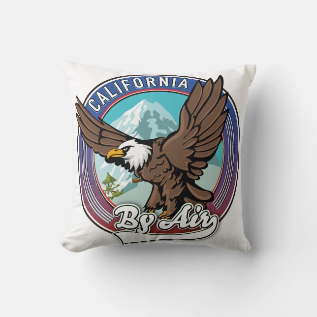 California By Air travel patch Kissen (Vorderseite)