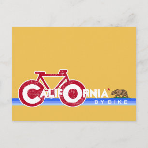 California CA bike bear state flag Postkarte