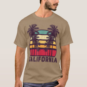 California CA Retro 70er Vintag Skyline Surf T-Shi T-Shirt