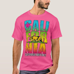 California Cali Life Bear Cali Flag T-Shirt