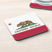 California Cali Republic Bear Flag, US-Staaten Getränkeuntersetzer (Linke Seite)