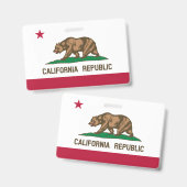 California Cali Republic Bear Flag, US States Badg Ausweis (Vorder- & Rückseite)