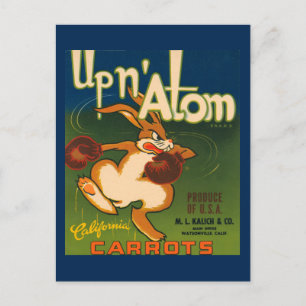 California Carrots Crate Label Postkarte