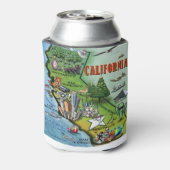 California Cartoons Map Dosenkühler (Kanne Rückseite)