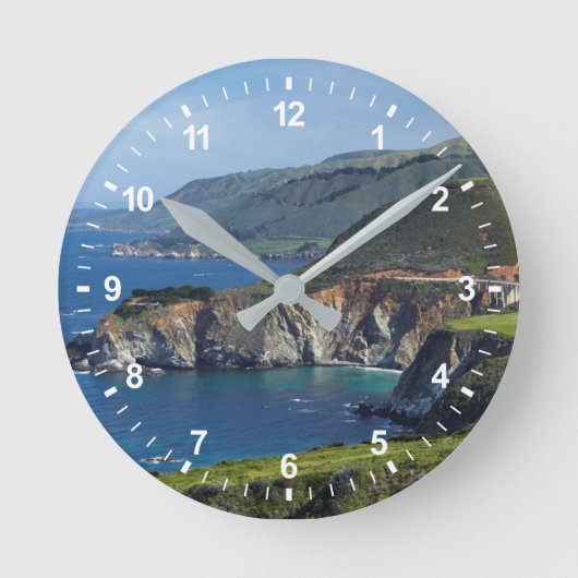 California Central Coast Runde Wanduhr (Vorderseite)