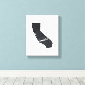 California Chalkboard Zuhause Staaten Map Leinwanddruck (Insitu (Holzboden))