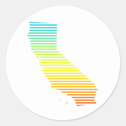 California chill fade runder aufkleber (Vorderseite)