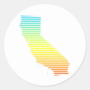 California chill fade runder aufkleber