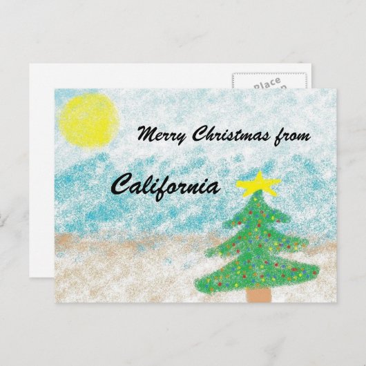 California Christmas Feiertagspostkarte (Vorne/Hinten)