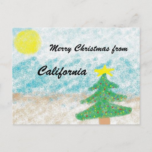 California Christmas Feiertagspostkarte (Vorderseite)
