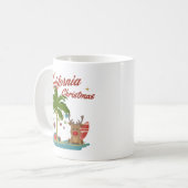California Christmas Palm Tree and Reindeer Kaffeetasse (Vorderseite Links)