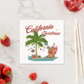 California Christmas Palm Tree and Reindeer Serviette (Beispiel)