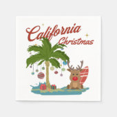 California Christmas Palm Tree and Reindeer Serviette (Vorderseite)