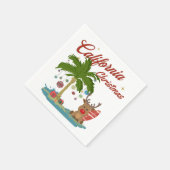 California Christmas Palm Tree and Reindeer Serviette (Ecke)
