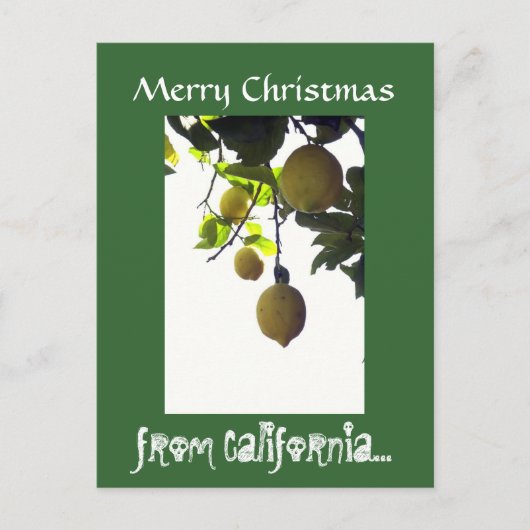 California Christmas Postcard Feiertagspostkarte (Vorderseite)