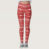 California Christmas Sunny Cali Holiday Pattern Leggings (Vorderseite)
