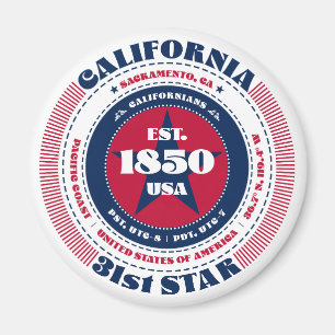 California Circle Typografy Souvenir Magnet