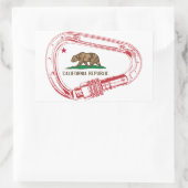 California Climbing Carabiner Rechteckiger Aufkleber (Tasche)