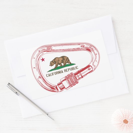 California Climbing Carabiner Rechteckiger Aufkleber (Umschlag)