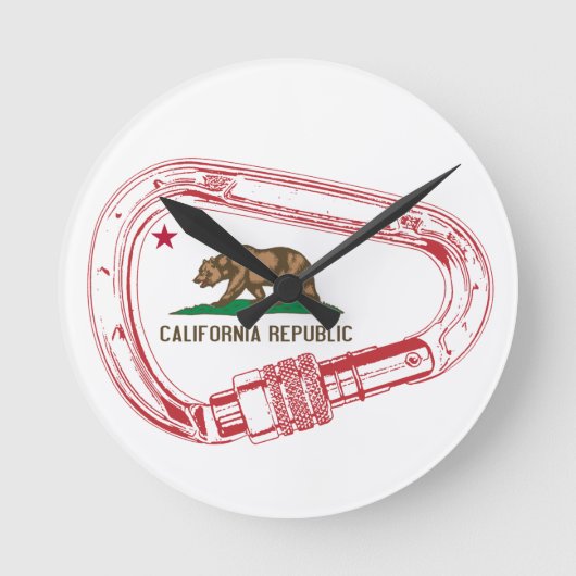 California Climbing Carabiner Runde Wanduhr (Vorderseite)