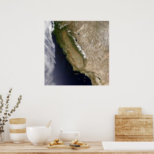 California Cloudfree Satellite Poster (Küche)