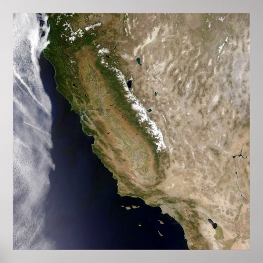 California Cloudfree Satellite Poster (Vorne)