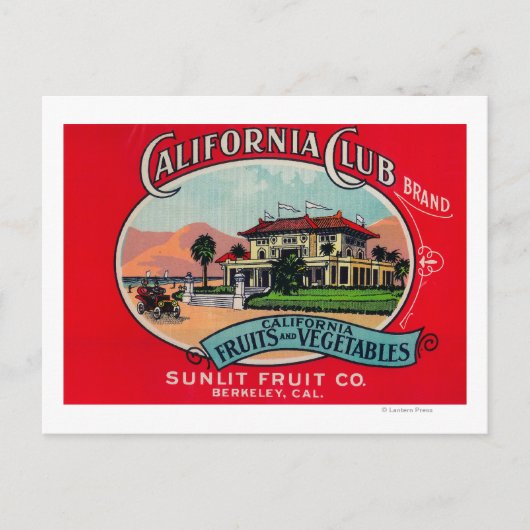 California Club Can LabelBerkley, CA Postkarte (Vorderseite)