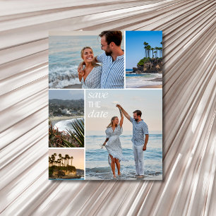 California Coast Beach Hochzeit Save the Date Ankündigungspostkarte