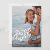 California Coastal 3 Foto Beach Wedding Save The Date (Rückseite)