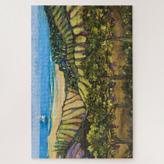 California Coastal Landschaft und Segelboot Puzzle (Vertikal)