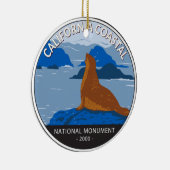 California Coastal National Monument Circle Retro Keramik Ornament (Rechts)