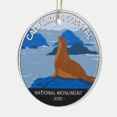 California Coastal National Monument Circle Retro Keramik Ornament (Links)