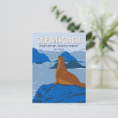 California Coastal National Monument Harbor Siegel Postkarte (Stehend Vorderseite)