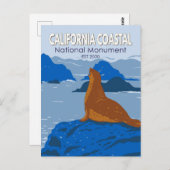 California Coastal National Monument Harbor Siegel Postkarte (Vorne/Hinten)