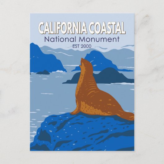 California Coastal National Monument Harbor Siegel Postkarte (Vorderseite)