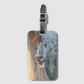 California Coastal Sunset with Crashing Waves  Gepäckanhänger (Vorderseite Vertikal)