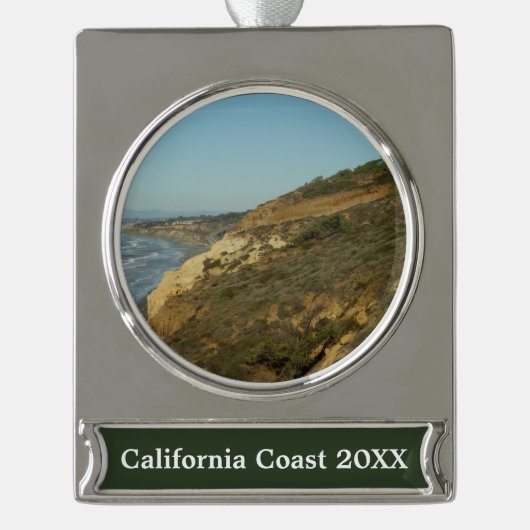 California Coastline Landschaftliche Reiselandscha Banner-Ornament Silber (Vorderseite)