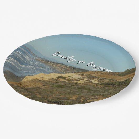 California Coastline Landschaftliche Reiselandscha Pappteller (Schrägansicht)