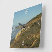 California Coastline Landschaftliche Reiselandscha Quadratische Wanduhr (Winkel)