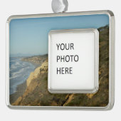 California Coastline Landschaftliche Reiselandscha Rahmen-Ornament Silber (Links)