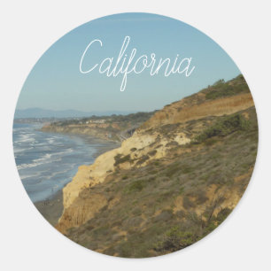 California Coastline Landschaftliche Reiselandscha Runder Aufkleber
