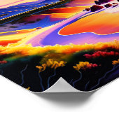 California Coastline Sonnenuntergang Farbe Poster (Ecke)