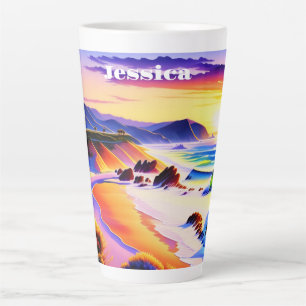 California Coastline Sunset Personalisiert Milchtasse